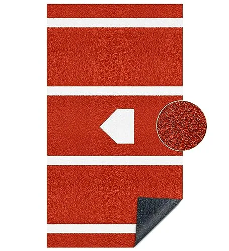 Batting Mat Baseball Hitting Mat Baseball Batting Cage Mat 12' x 6' Regulation Size Turf Batters Box Mat with Home Plate and Anti Fade Turf for Baseball Softball Training Indoor and Outdoor