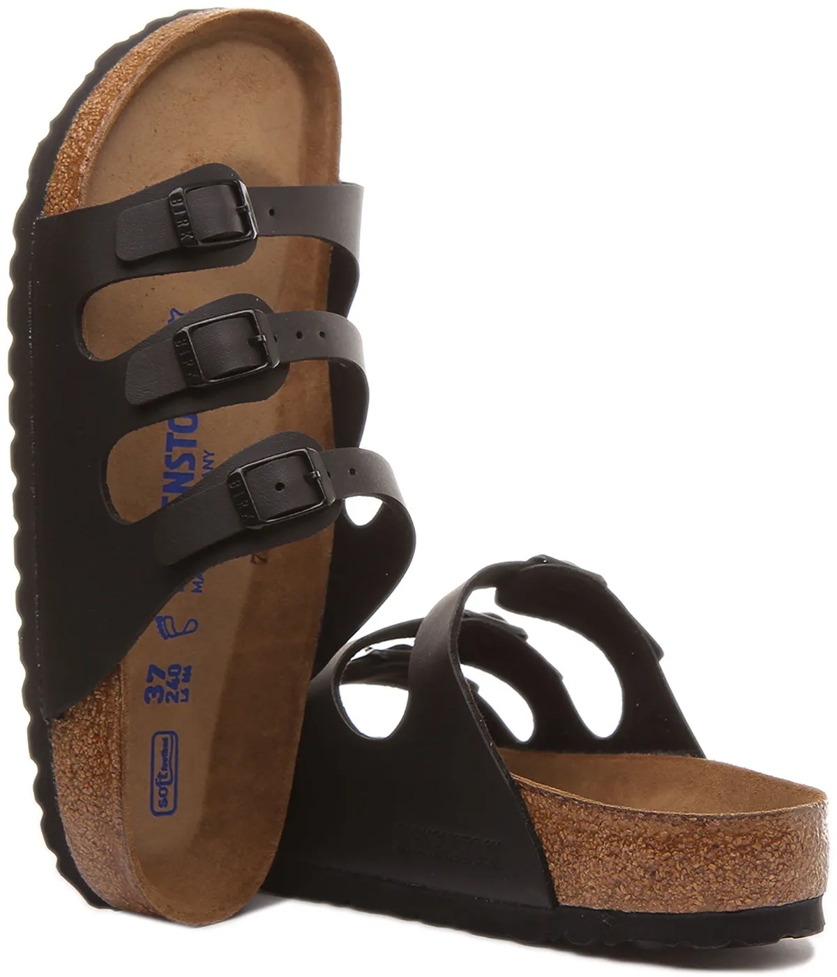 Birkenstock Florida In Black For Women | Regular Fit
