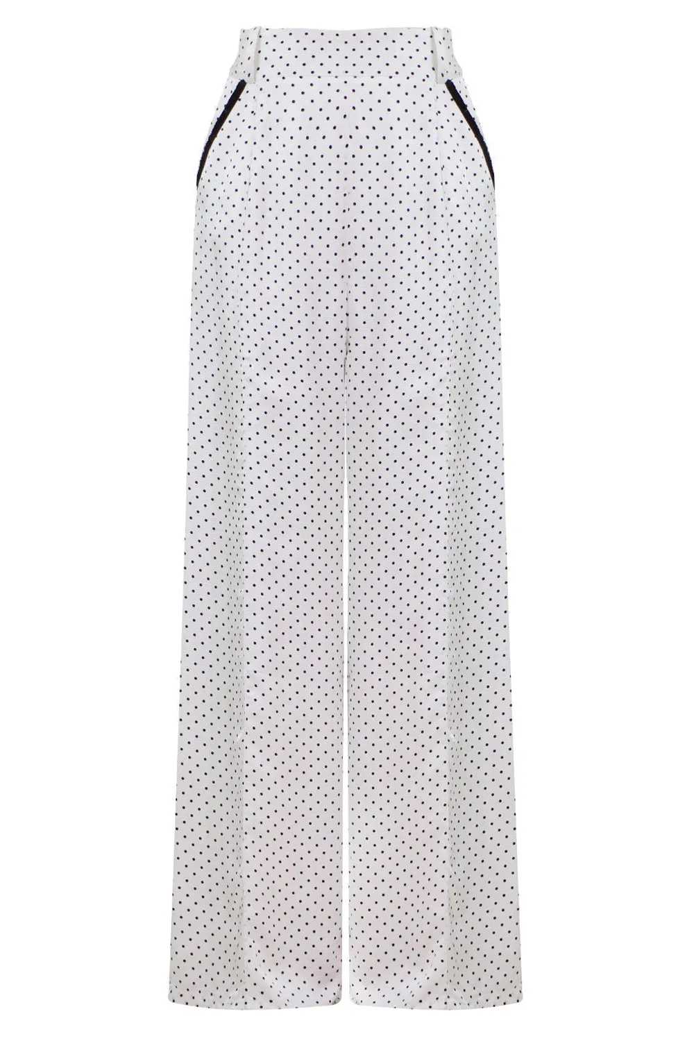 CORA WIDE LEG POLKADOT PANTS BLACK/WHITE
