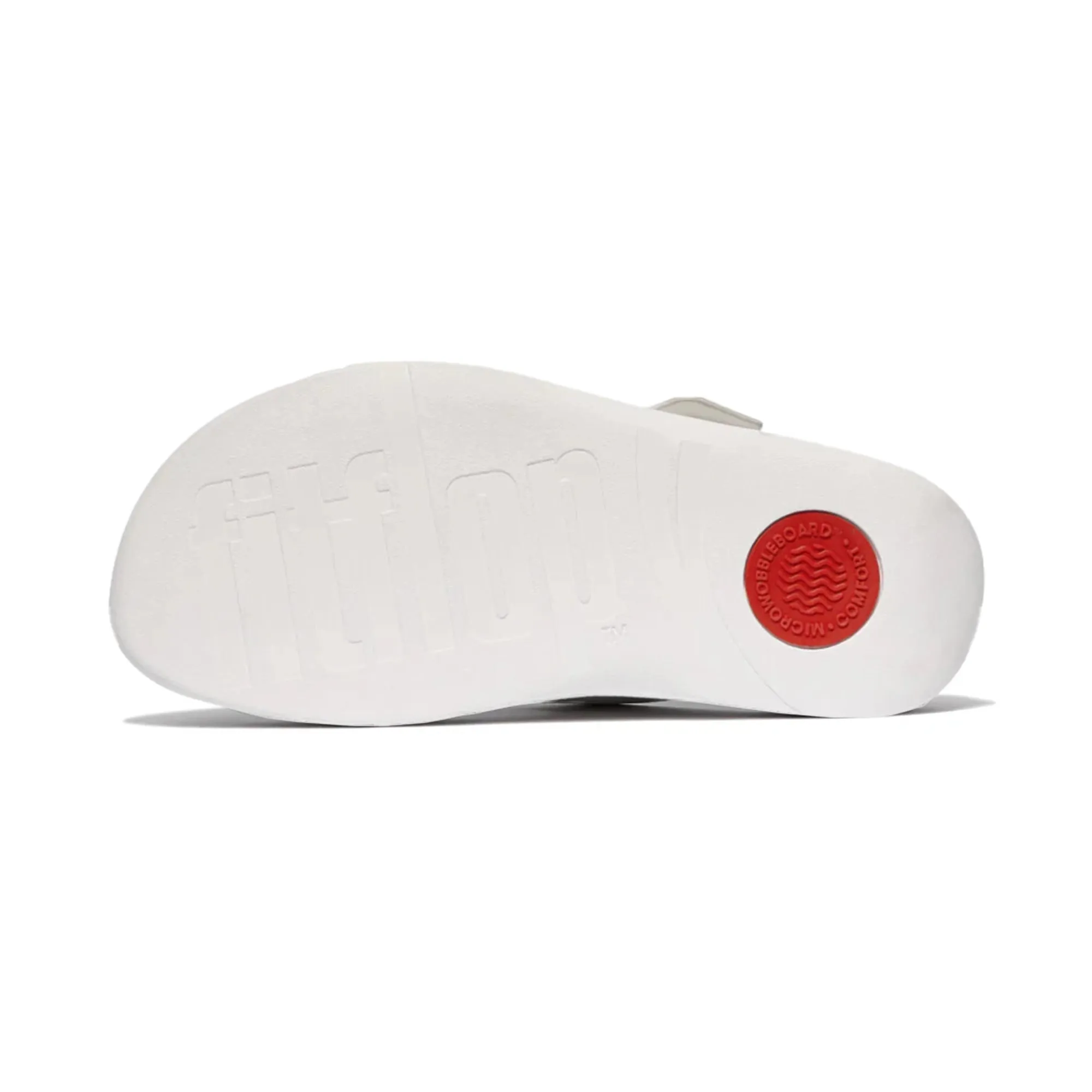 Fitflop Gogh Moc Mens Buckle Tumbled-Leather Slides Urban White