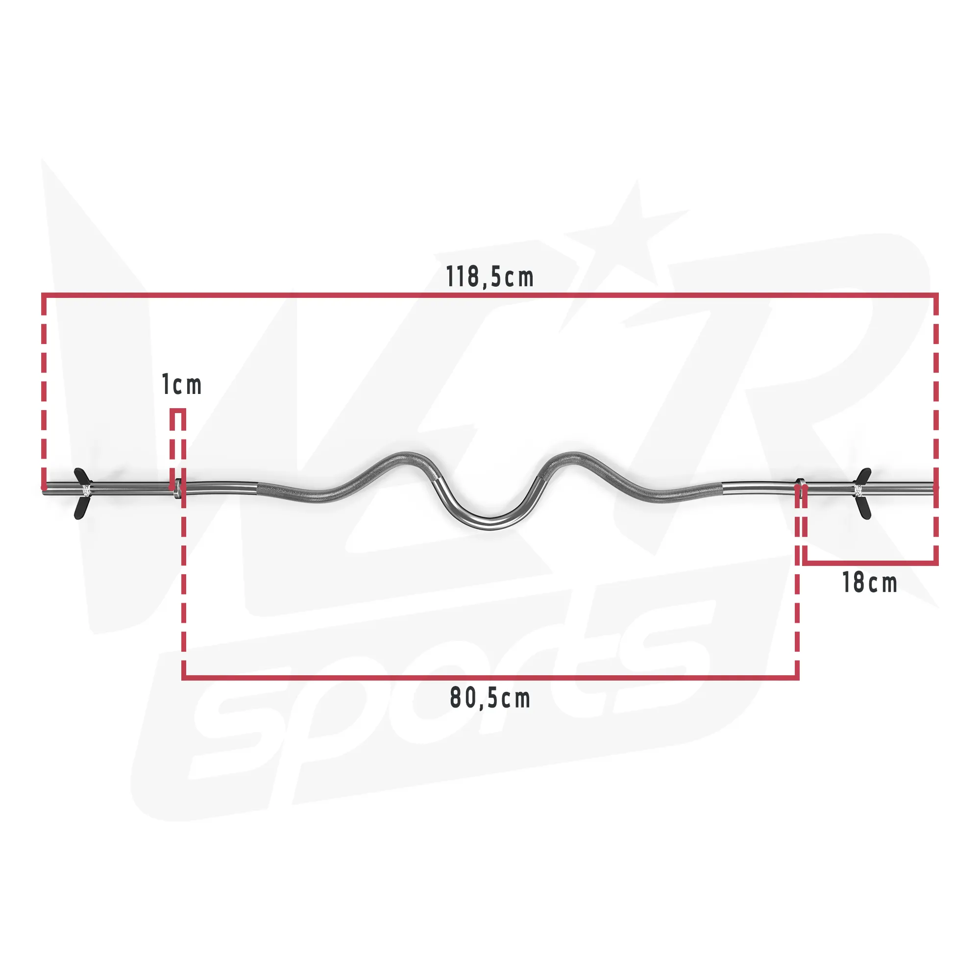 FlexBar 1" Super Curl Bar with Spring Collars