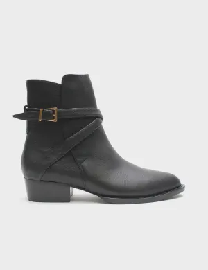 La Tribe | Jess Western Boot - Black Pebbled Leather