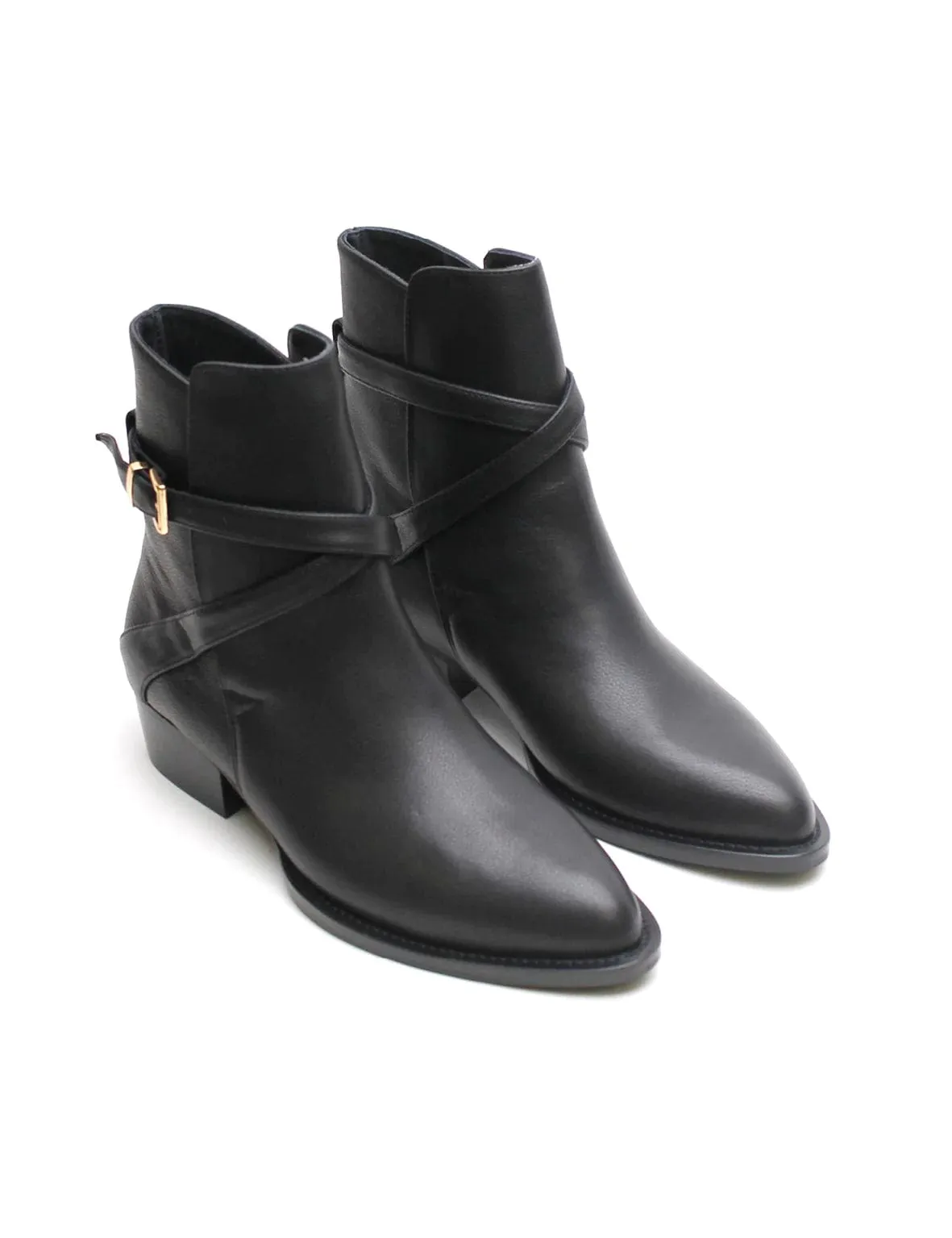 La Tribe | Jess Western Boot - Black Pebbled Leather