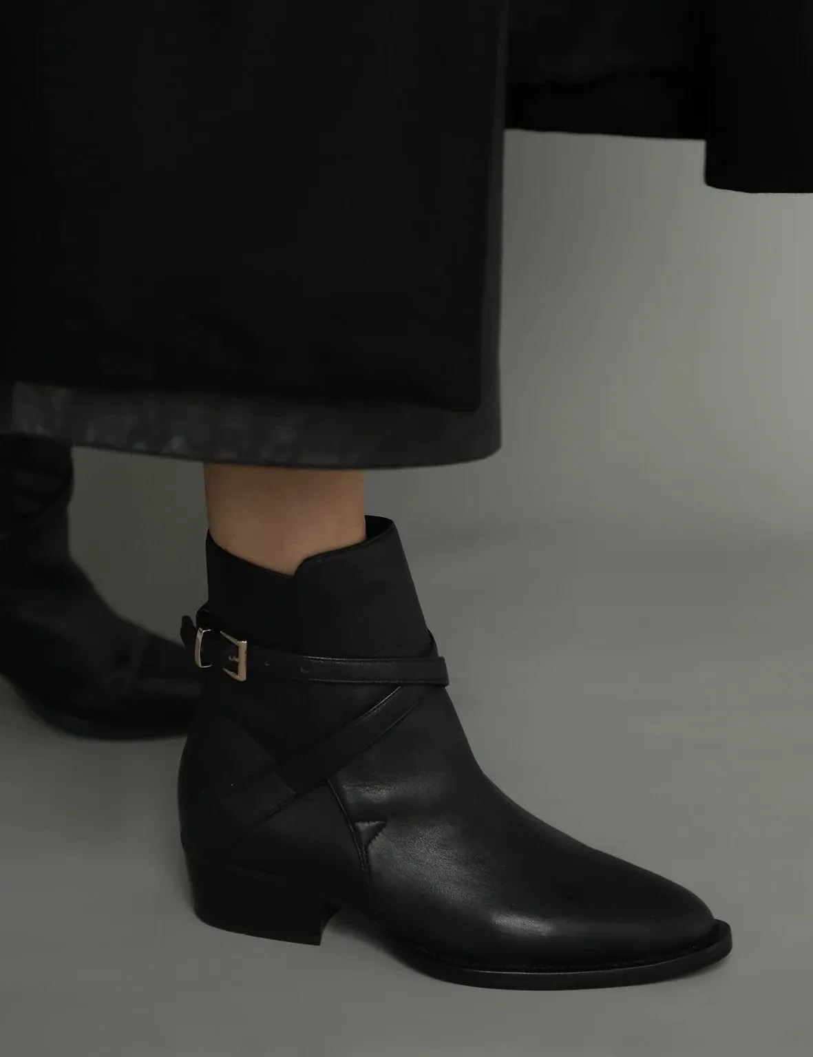 La Tribe | Jess Western Boot - Black Pebbled Leather
