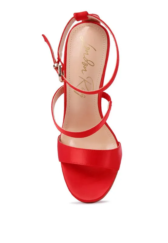 LAWSUIT - RHINESTONE BALL HEEL SATIN SANDALS for women