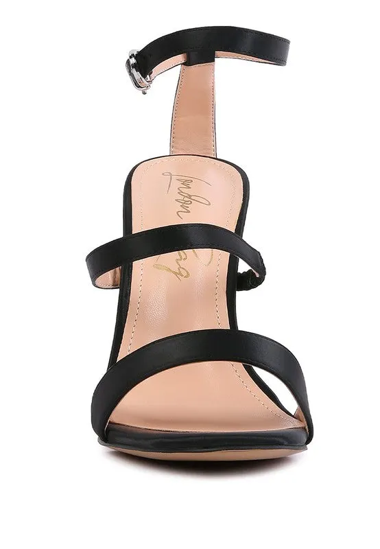 LAWSUIT - RHINESTONE BALL HEEL SATIN SANDALS for women