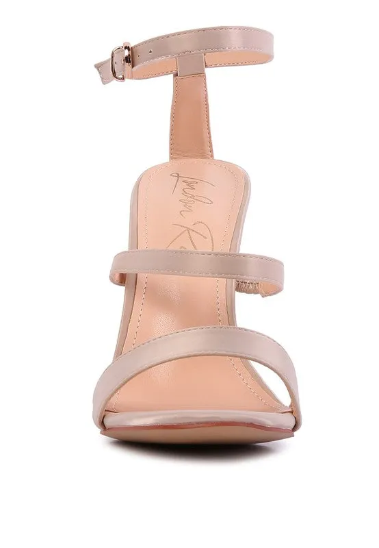 LAWSUIT - RHINESTONE BALL HEEL SATIN SANDALS for women