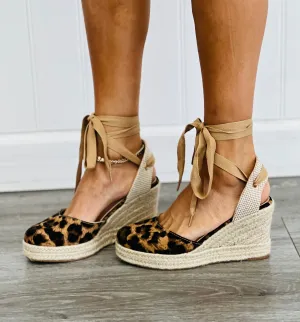 Leopard Lift You Up Wedge Sandals