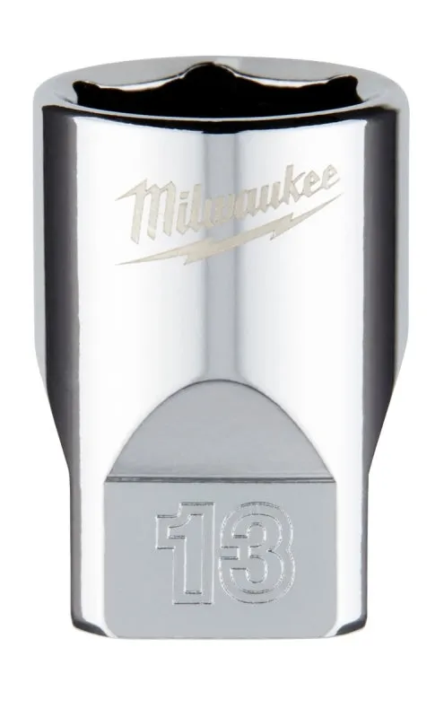 Milwaukee 45-34-9039 Socket, 13 mm Socket, 1/4 in Drive, 6-Point, Chrome Vanadium Steel, Chrome :CD: QUANTITY: 1