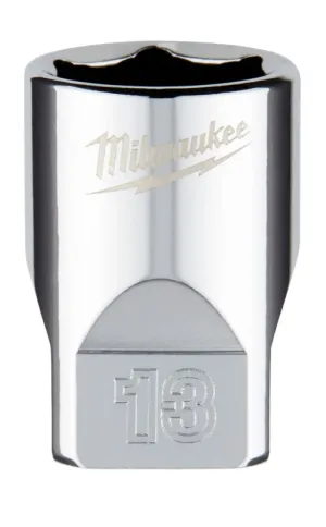 Milwaukee 45-34-9039 Socket, 13 mm Socket, 1/4 in Drive, 6-Point, Chrome Vanadium Steel, Chrome :CD: QUANTITY: 1