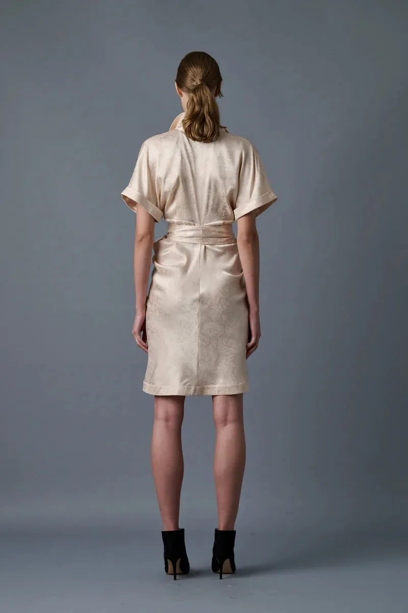 Mini Miko Dress Nude Jacquard - Le Superbe