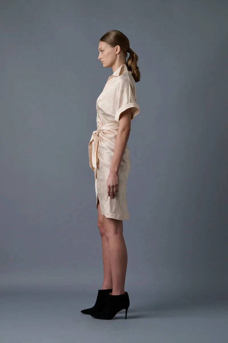 Mini Miko Dress Nude Jacquard - Le Superbe