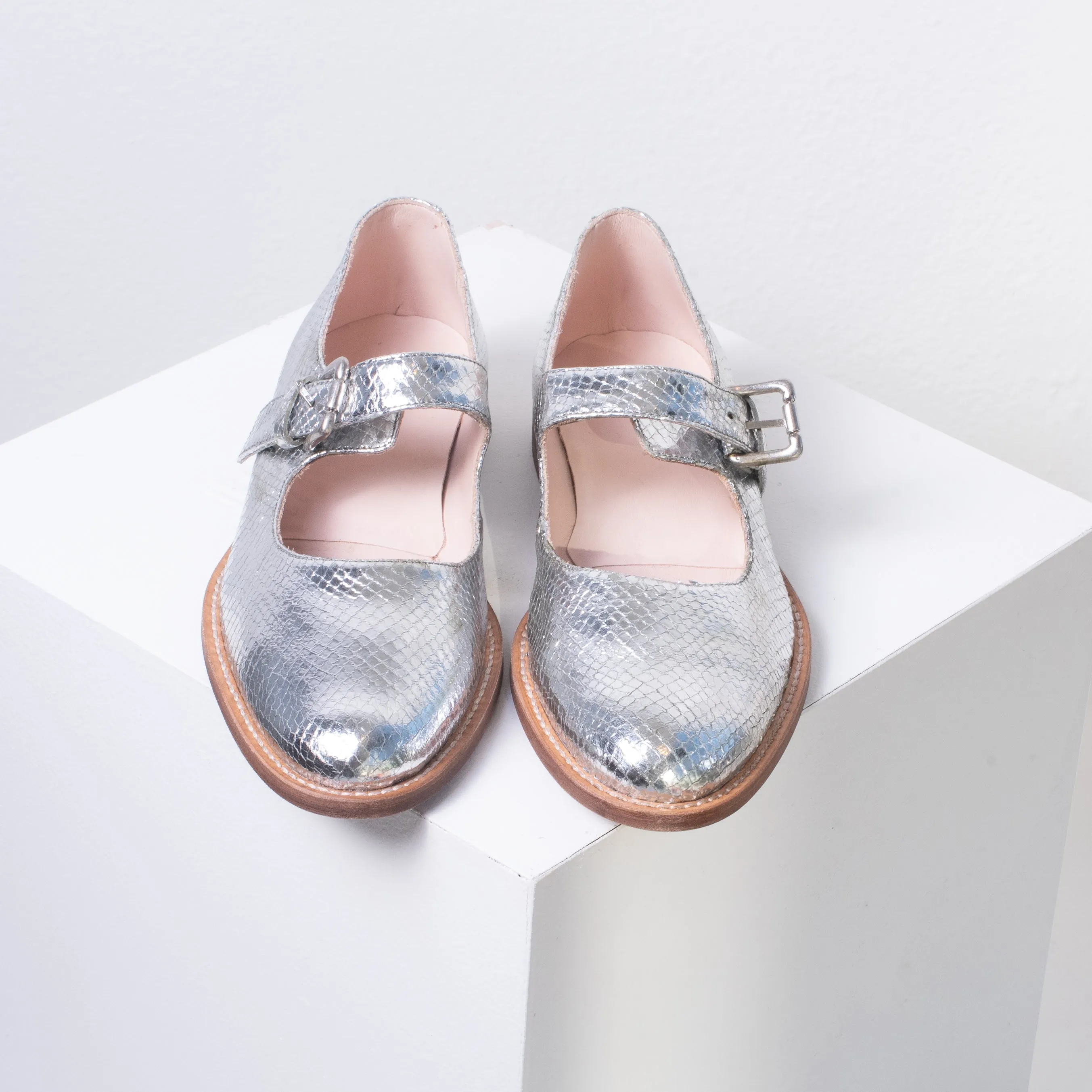 Pantanetti Embossed Metallic Mary Jane