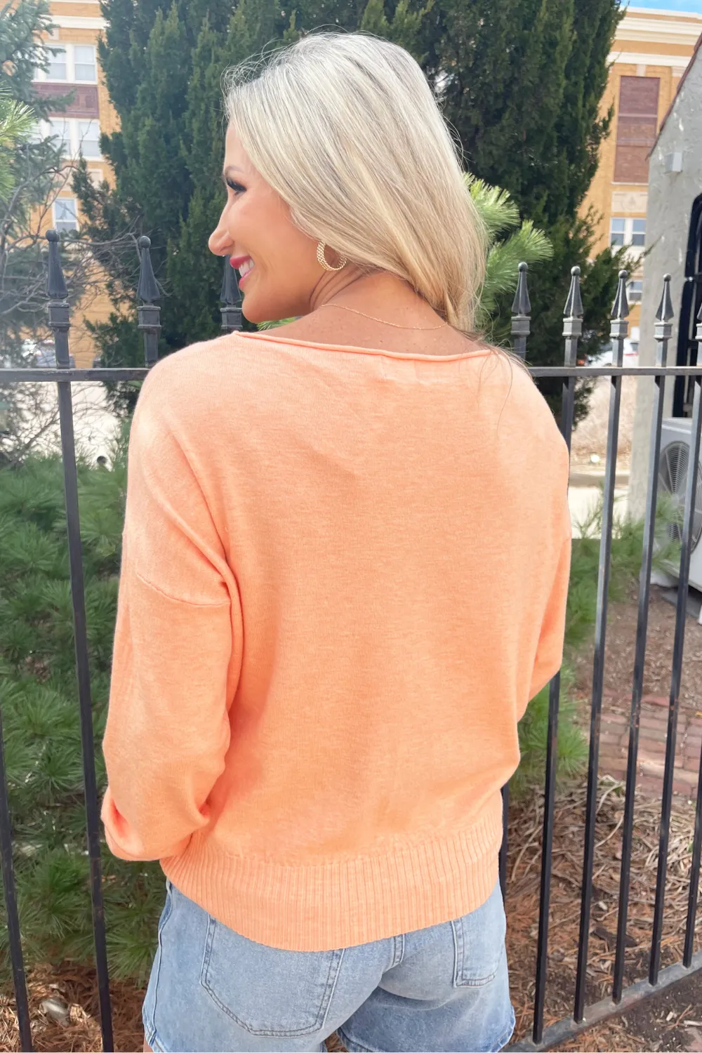 Rolled Boat Neck Light Sweater