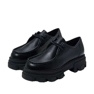 Sam Edelman Danice Black Leather Chunky Block Heel Lug Sole Goth Loafers