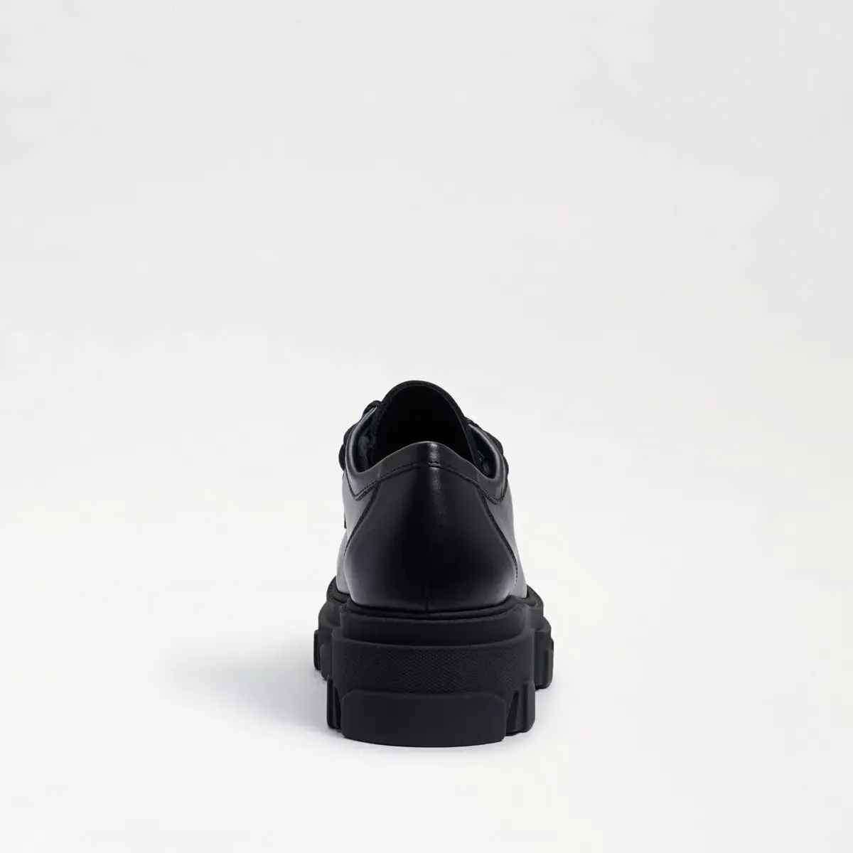 Sam Edelman Danice Black Leather Chunky Block Heel Lug Sole Goth Loafers