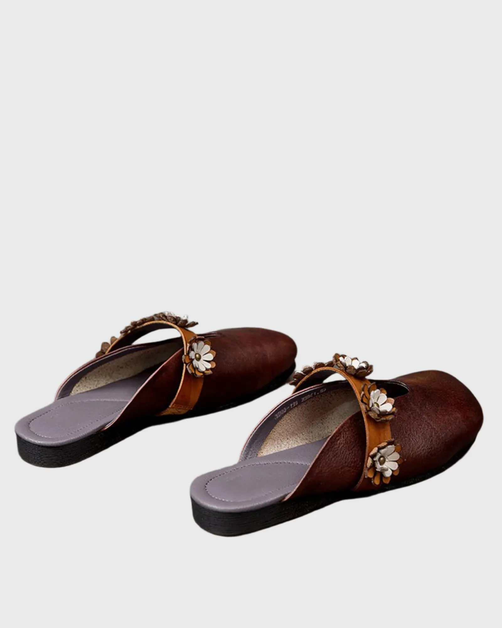 Secia Flower Strap Flats In Mocha