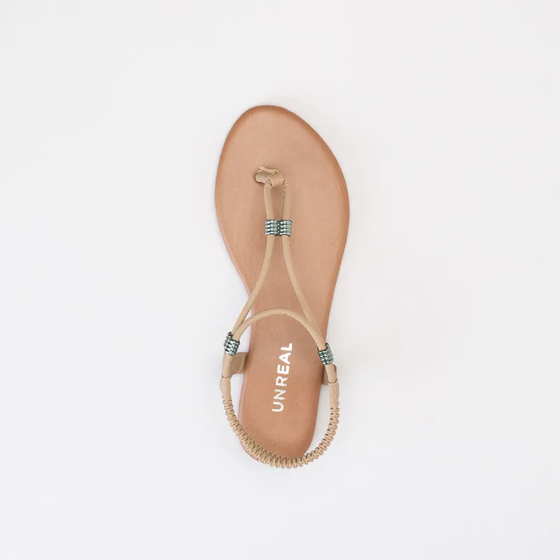 Unreal Women Beaded Trim Flat Sandal _ 150678