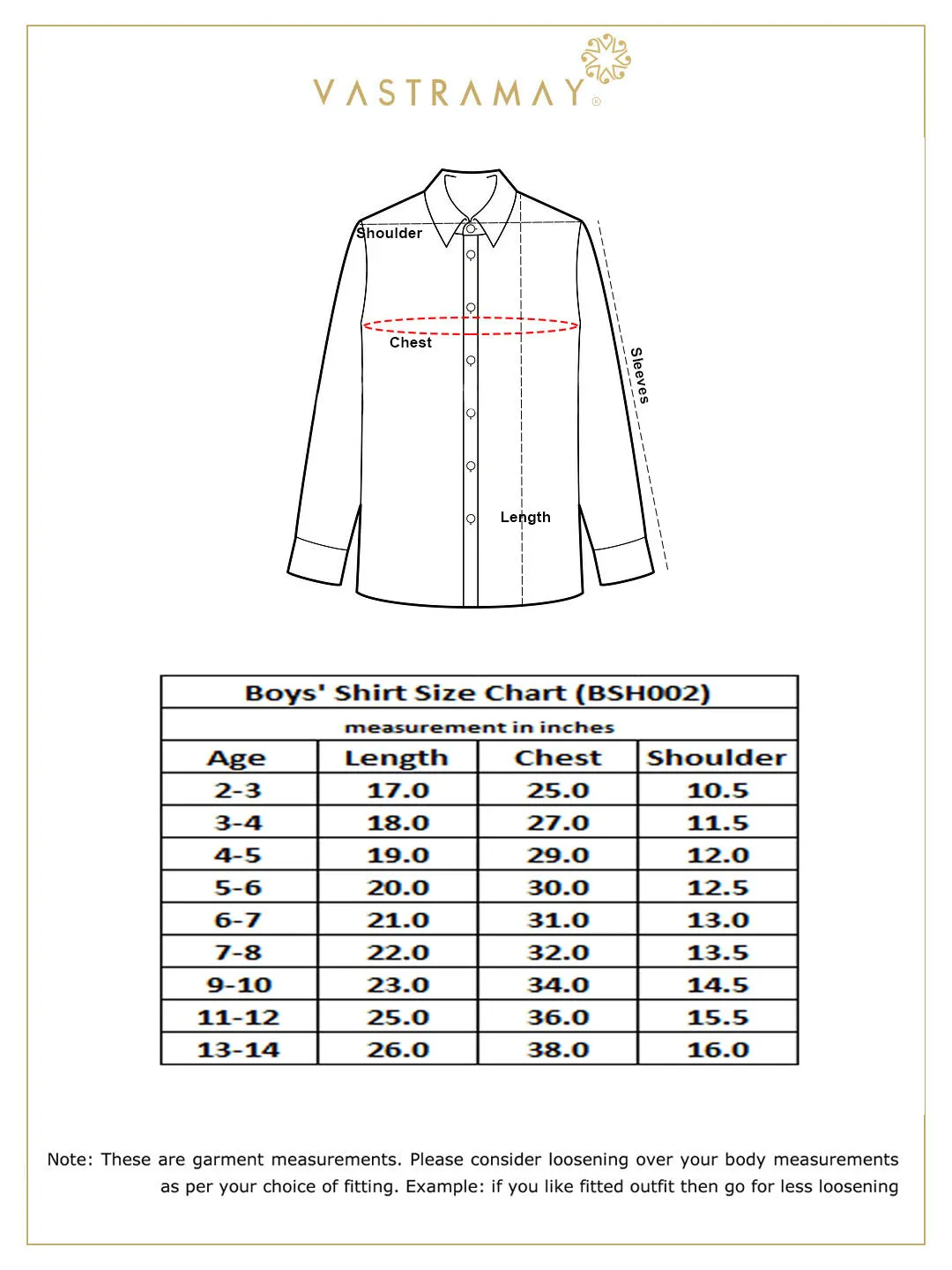 VASTRAMAY Boys' Black Ethnic Shirt